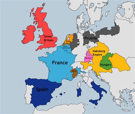 france england and spain on a map